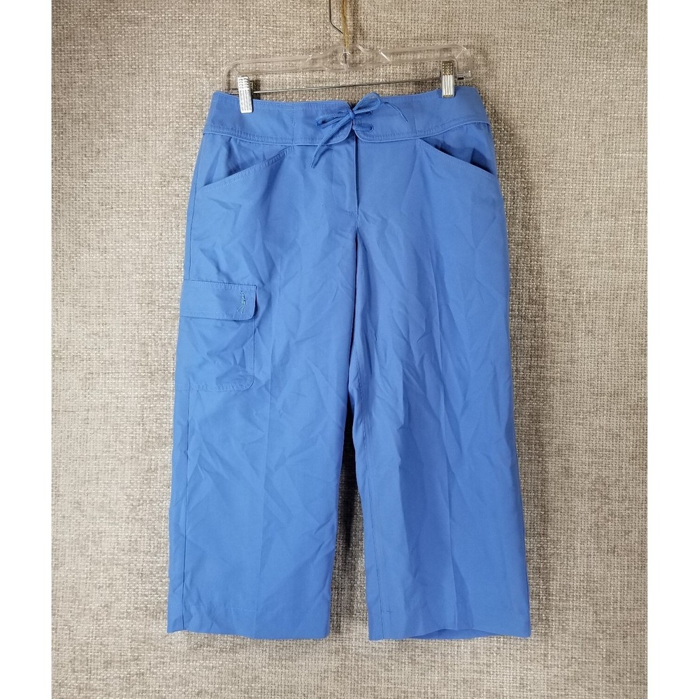 IZOD Golf X-Tra Dry Cargo Capris Pants Quick Dry Tie Waist Women's 6‎ Blue NWT